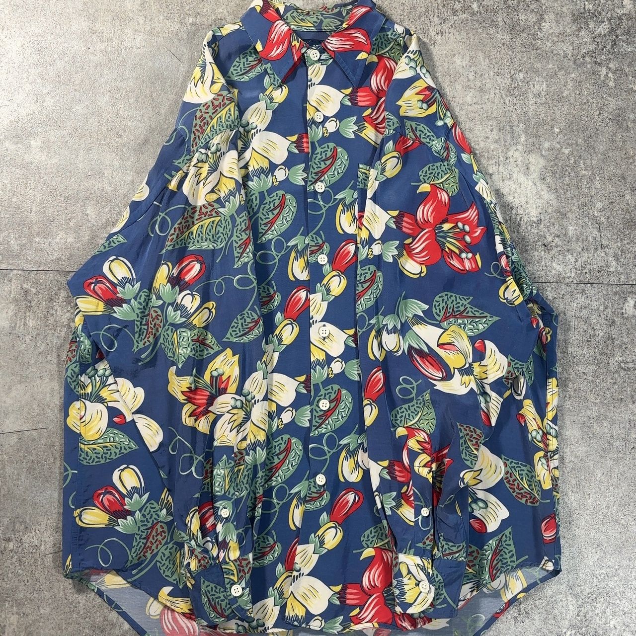 RALPH LAUREN ラルフローレン L/S レーヨンアロハシャツ 長袖シャツ