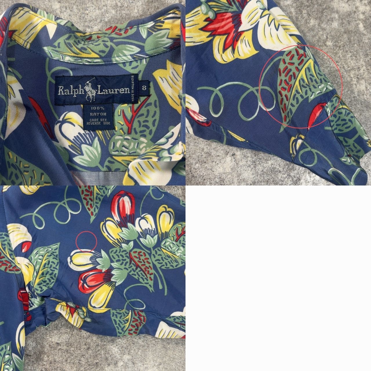 RALPH LAUREN ラルフローレン L/S レーヨンアロハシャツ 長袖シャツ
