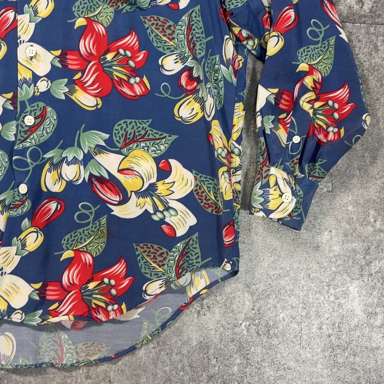 RALPH LAUREN ラルフローレン L/S レーヨンアロハシャツ 長袖シャツ