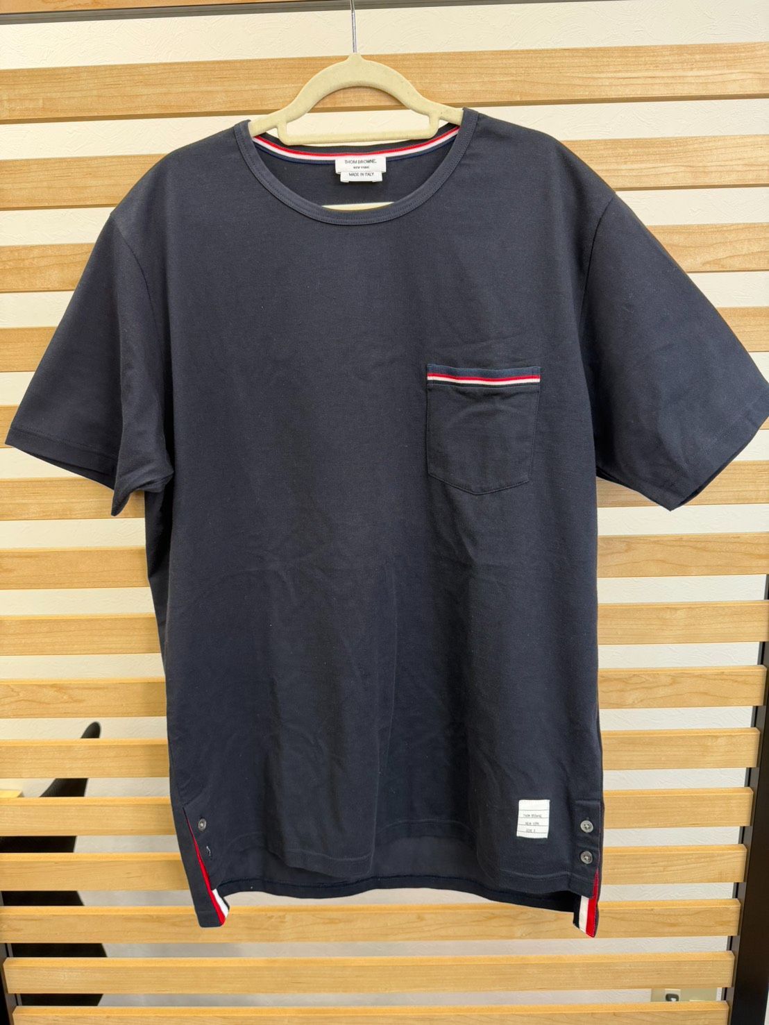 新品・未使用品】トムブラウン 胸ポケット Tシャツ ネイビー サイズ3