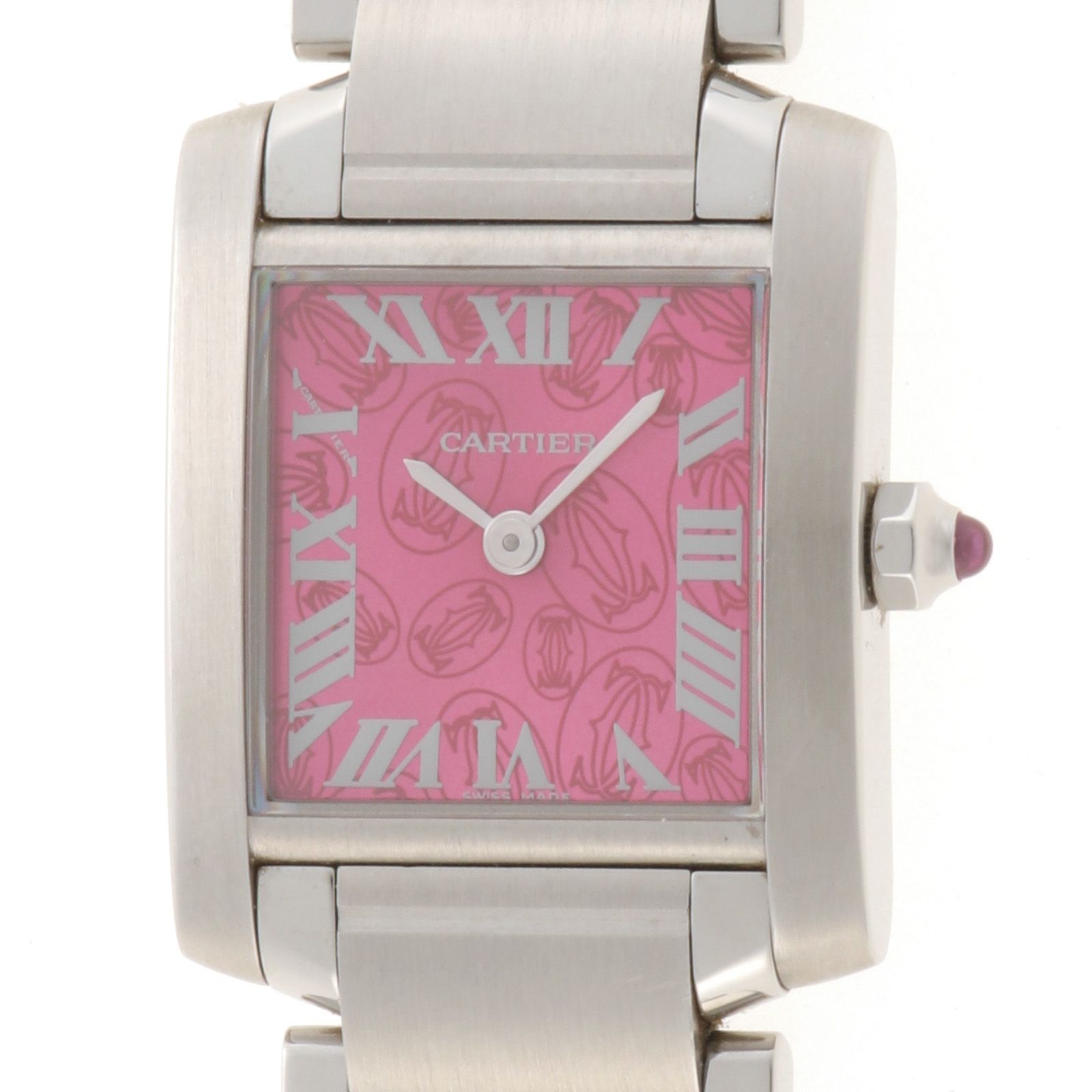 腕時計 クォーツ ピンク CARTIER カルティエ タンクフランセーズ SM 2006年クリスマス限定
