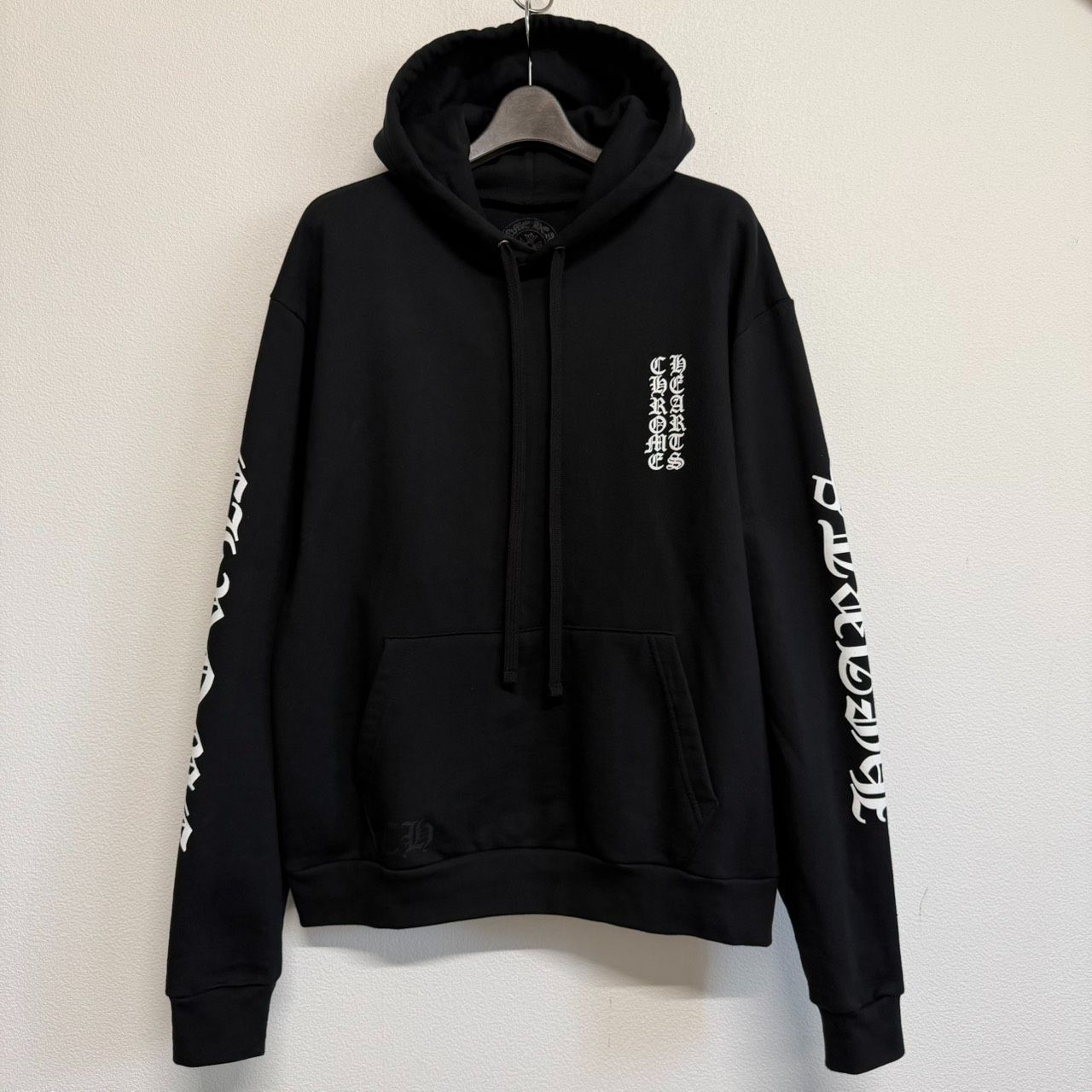CHROME HEARTS クロムハーツ バーティカル ロゴ パーカー プルオーバー フーディー 長袖スウェット 黒 ブラック メンズ レディース Sサイズ 新品未使用 2860