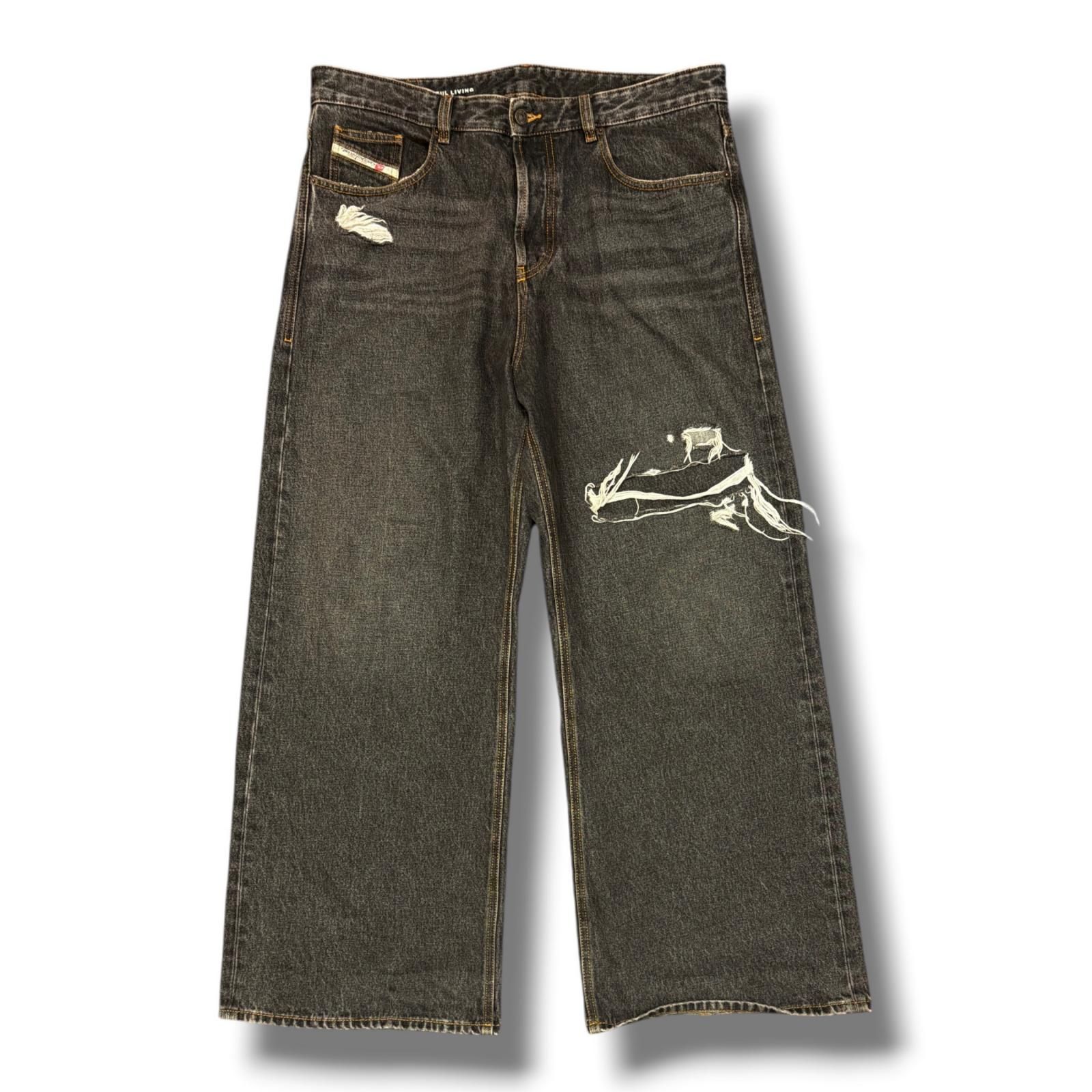 DIESEL RELAXED D-RISE デニムパンツ ジーンズ ディーゼル A06371 ブラック 36 （19994M） DIESEL RELAXED D-RISE デニムパンツ ジーンズ ディーゼル A06371