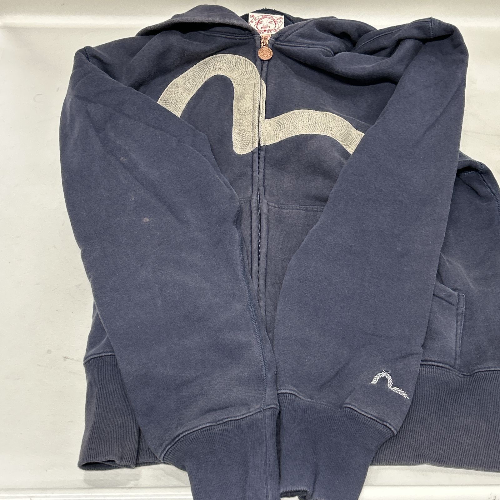 浜館75-2385] [店舗併売品] EVISU エヴィス カモメ刺繍 ZIP フーディー