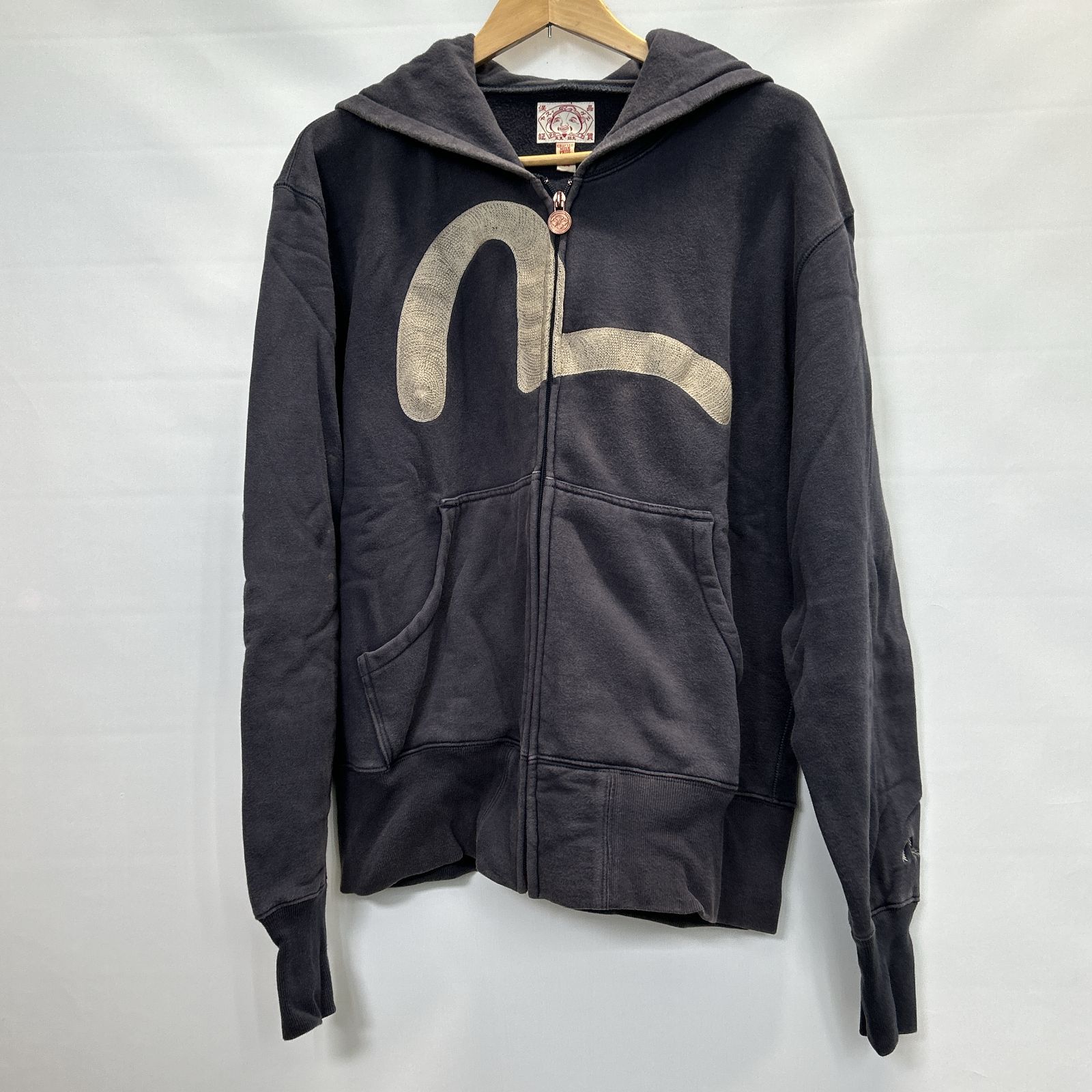 浜館75-2385] [店舗併売品] EVISU エヴィス カモメ刺繍 ZIP フーディー