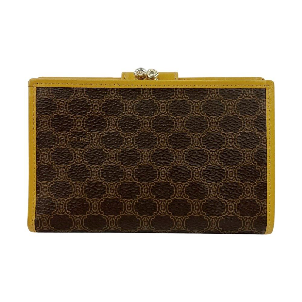 セリーヌ □中古□ マカダム 二つ折り 財布 ウォレット がま口 コイン