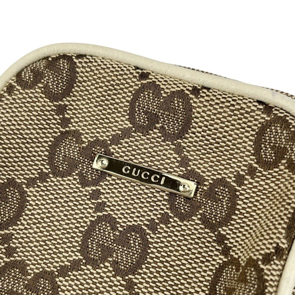 GUCCI　グッチ　キャンバス　キャメルブラウン　シガレットケース　ポーチ グッチ □美品□ シガレットケース ポーチ 小物入れ GGキャンバス