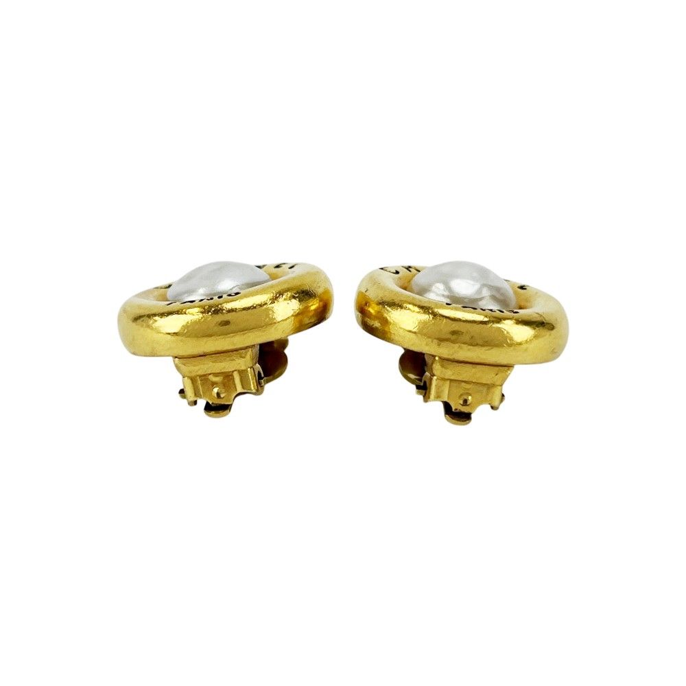シャネル □中古□ ロゴ パール イヤリング アクセサリー フェイク