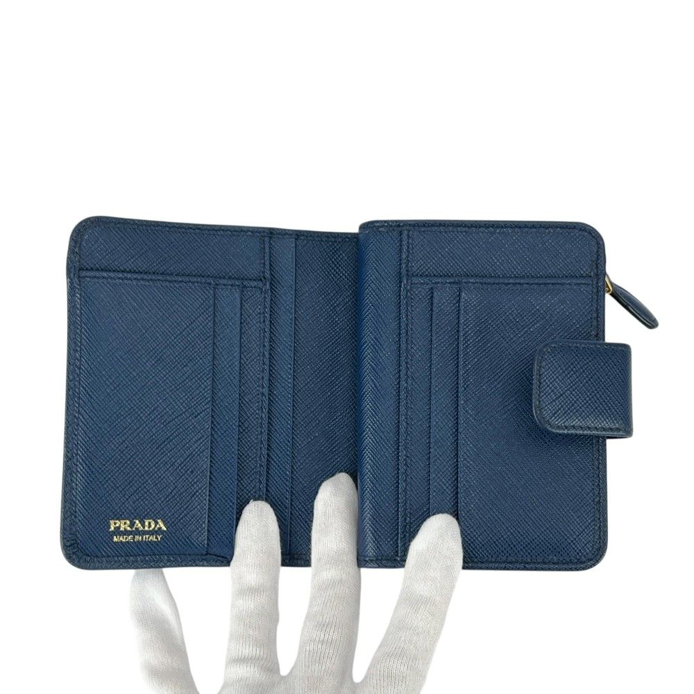 プラダ □中古□ 二つ折り 財布 コンパクト ウォレット サフィアーノ