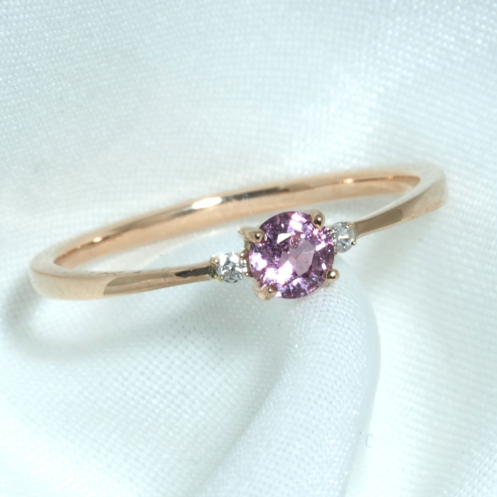 パパラチアサファイア リング 0.253ct D0.02ct k18pg