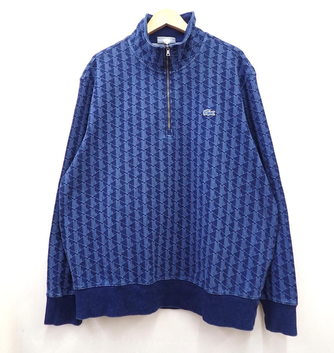 ★8964☆LACOSTE ラコステ インディゴブルー スウェット モノグラム トラックジャケット SH2895　US L