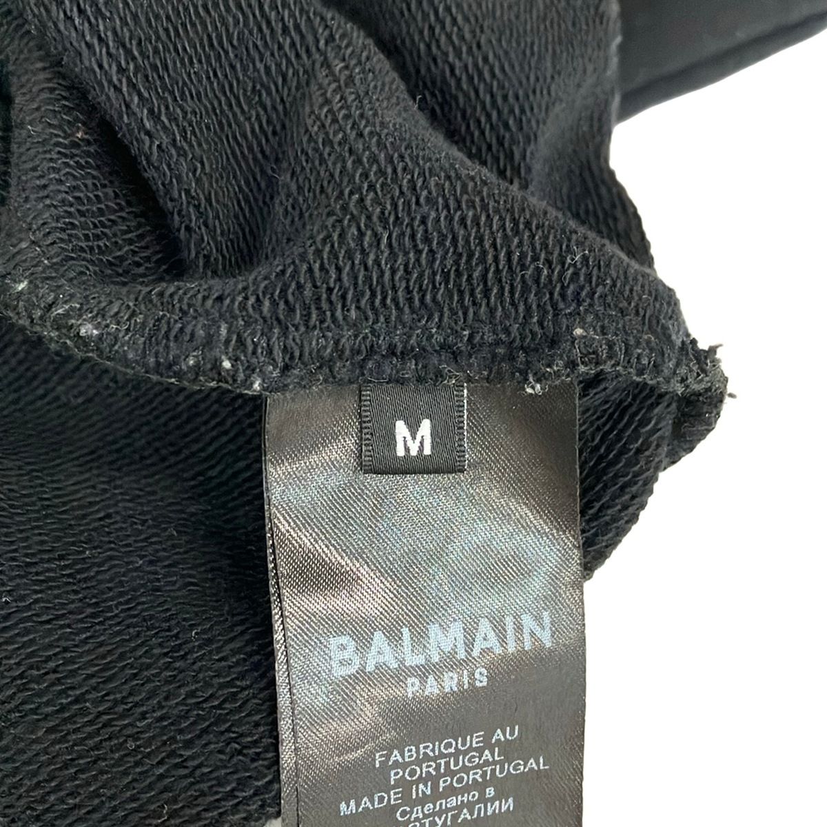 BALMAIN(バルマン) トレーナー サイズM メンズ - 黒×白 長袖 - メルカリ