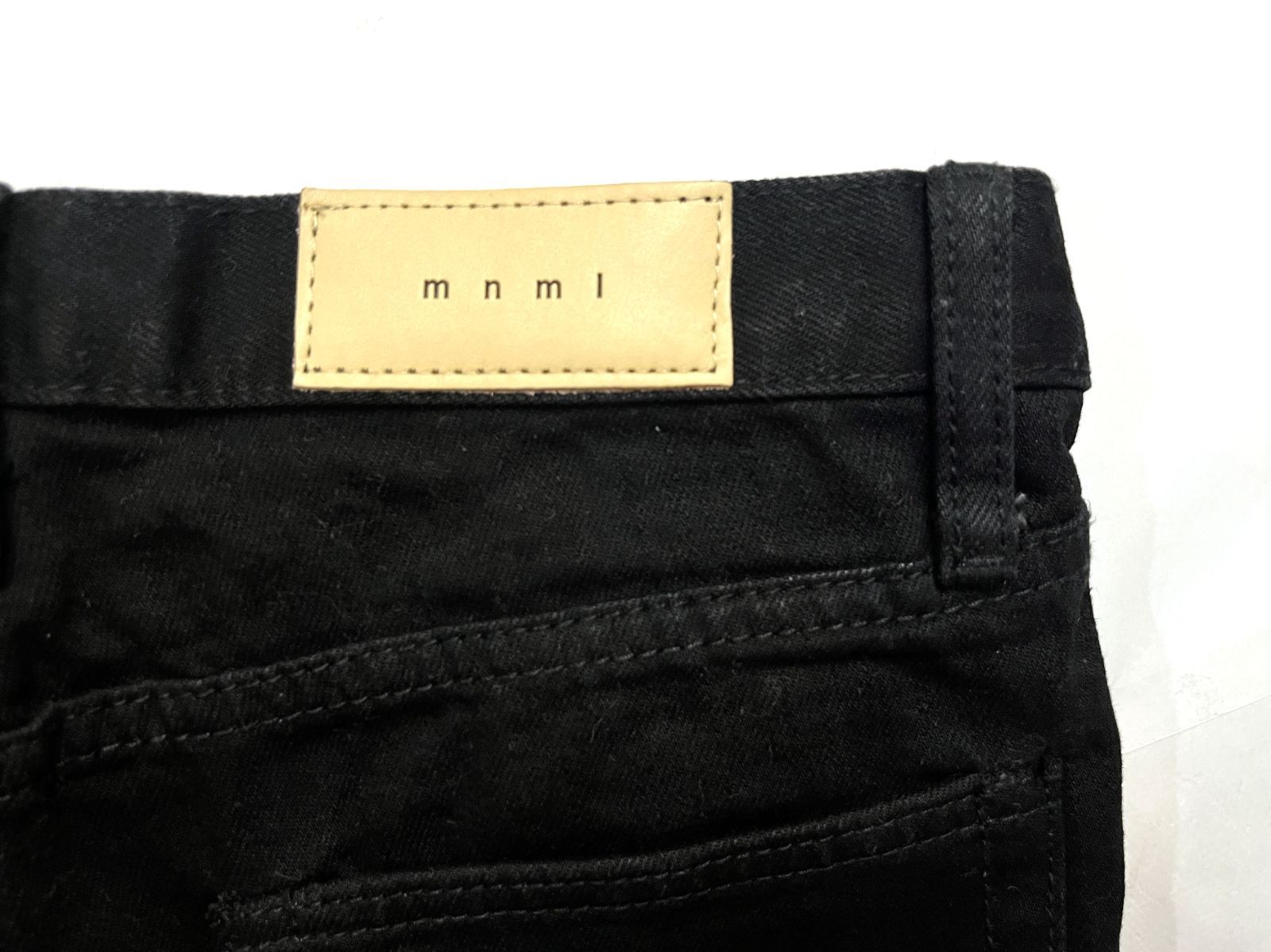 mnml｜ミニマル m1 Stretch Denim ダメージ加工 裾ジップ スキニー