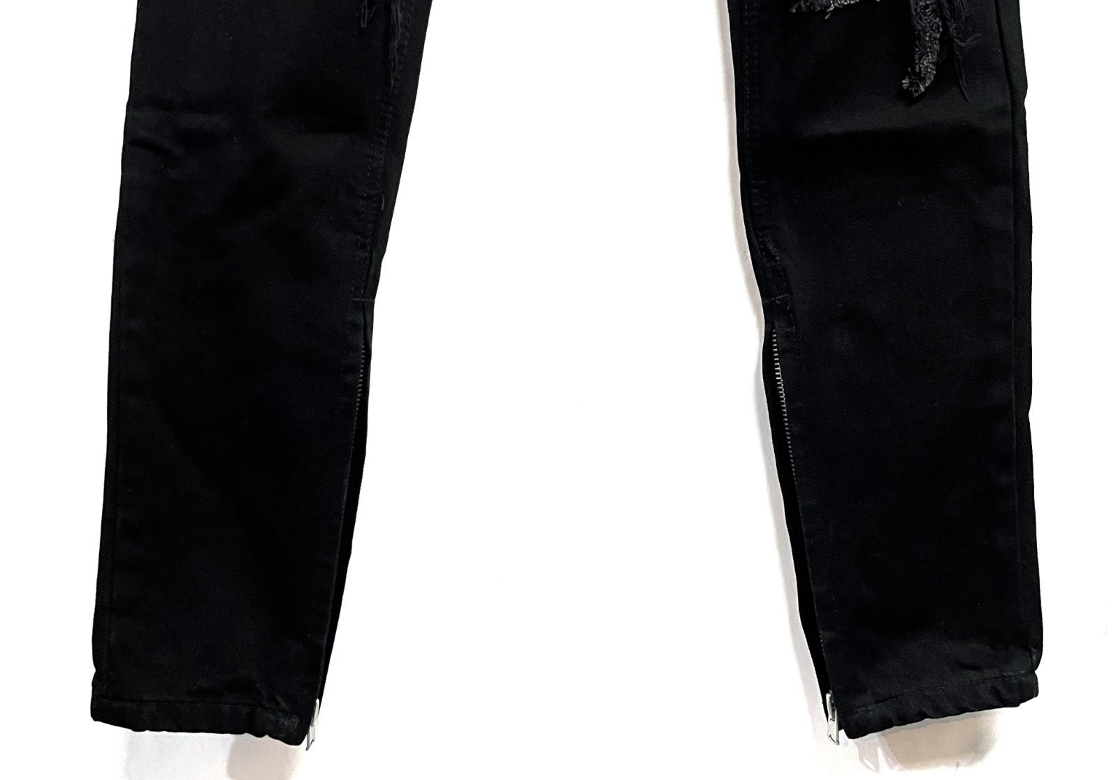 mnml｜ミニマル m1 Stretch Denim ダメージ加工 裾ジップ スキニー