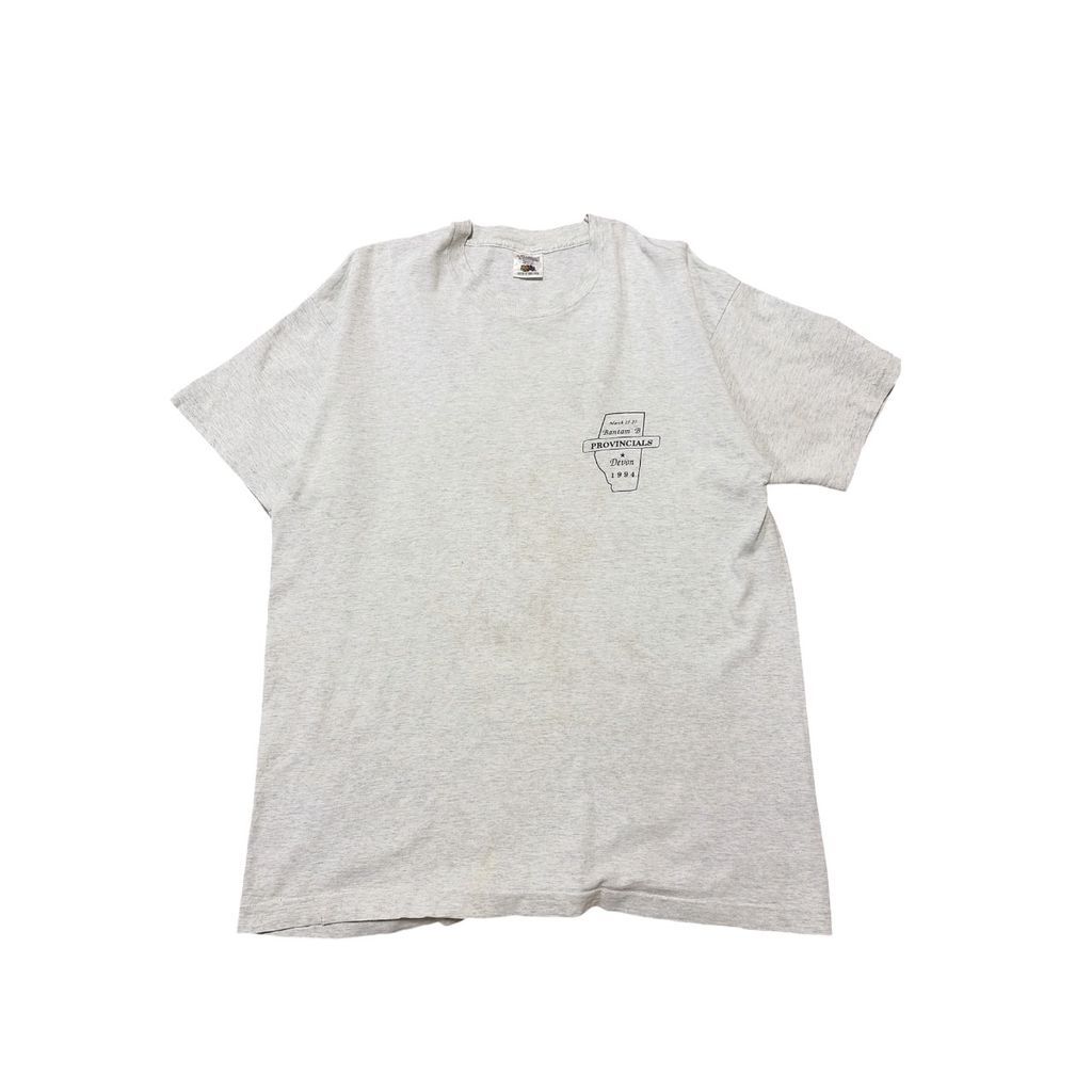 90s カナダ製 FRUIT OF THE LOOM ホッケー 両面プリント Tシャツ XL