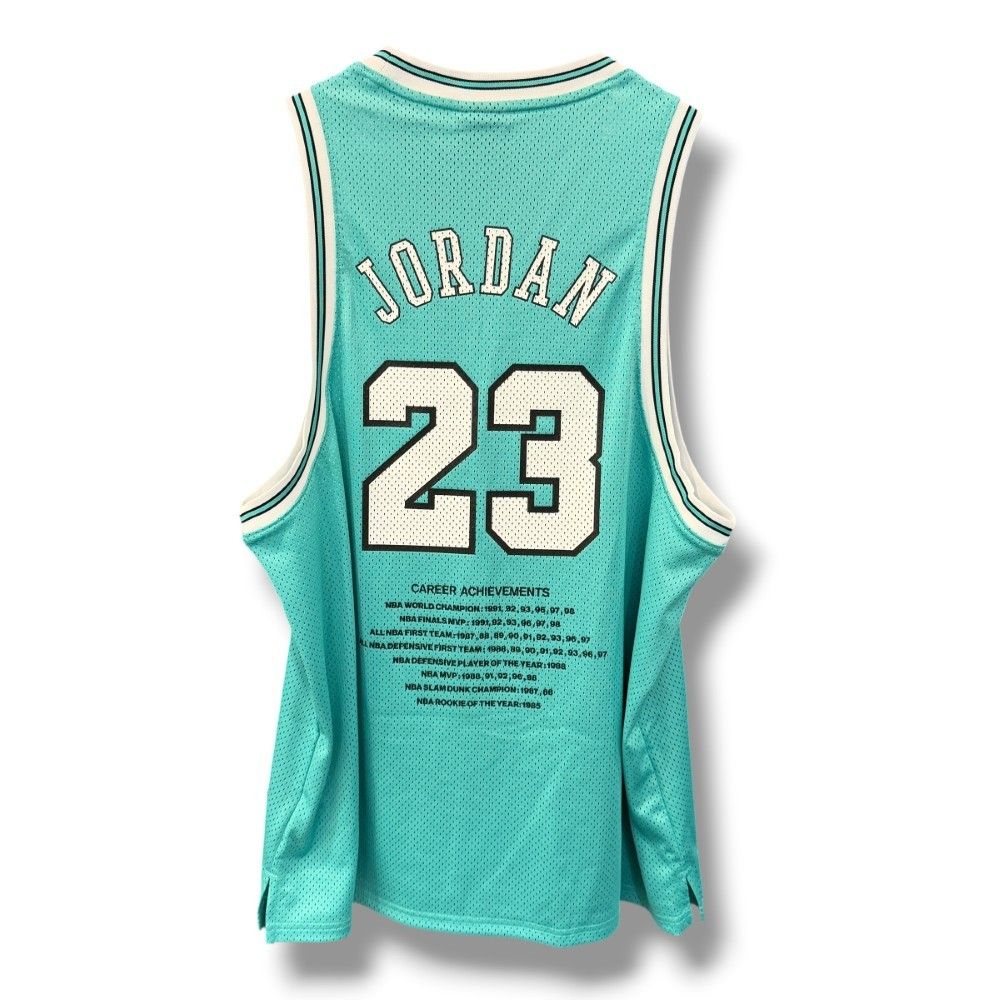 NIKE JORDAN BRAND M J ESS SUMMER JERSEY WASHED TEAL WHITE Lサイズ