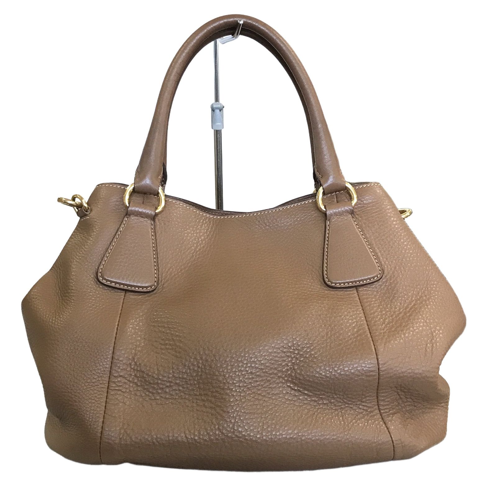 プラダ PRADA レザー 2way ハンドバッグ ショルダーバッグ キャメル