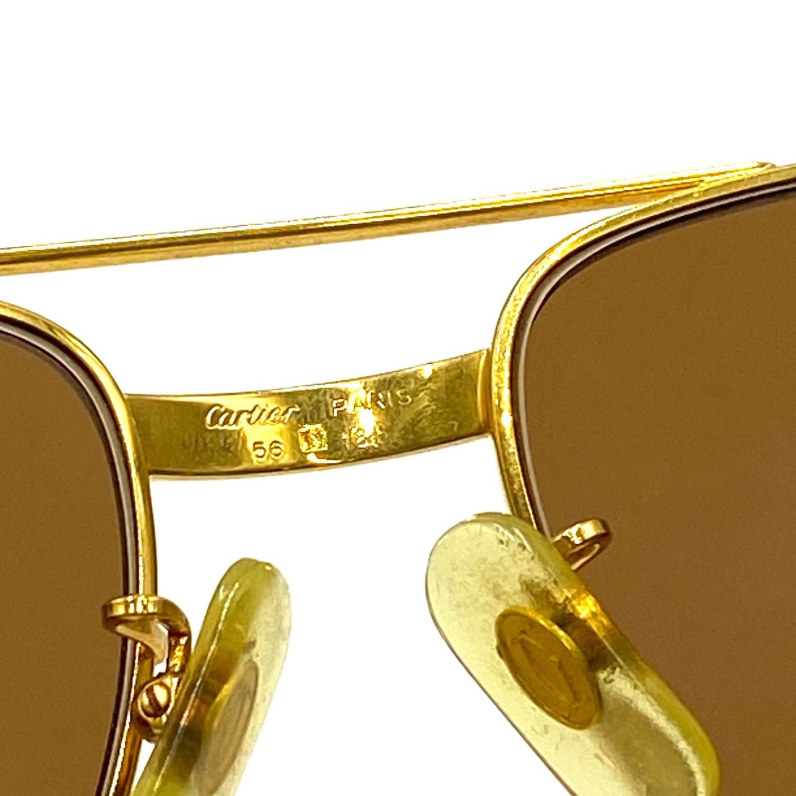 極上 Cartier カルティエ santos サントス ティアドロップ サングラス