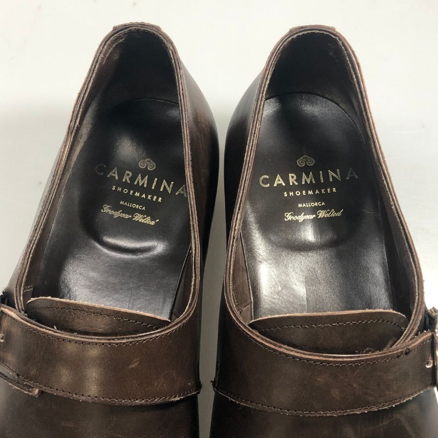 CARMINA カルミナ 80464 モンク レザーシューズ MARRON 7 カルミナ レザーシューズ シングルモンク プレーントゥ カーフ【AFC8