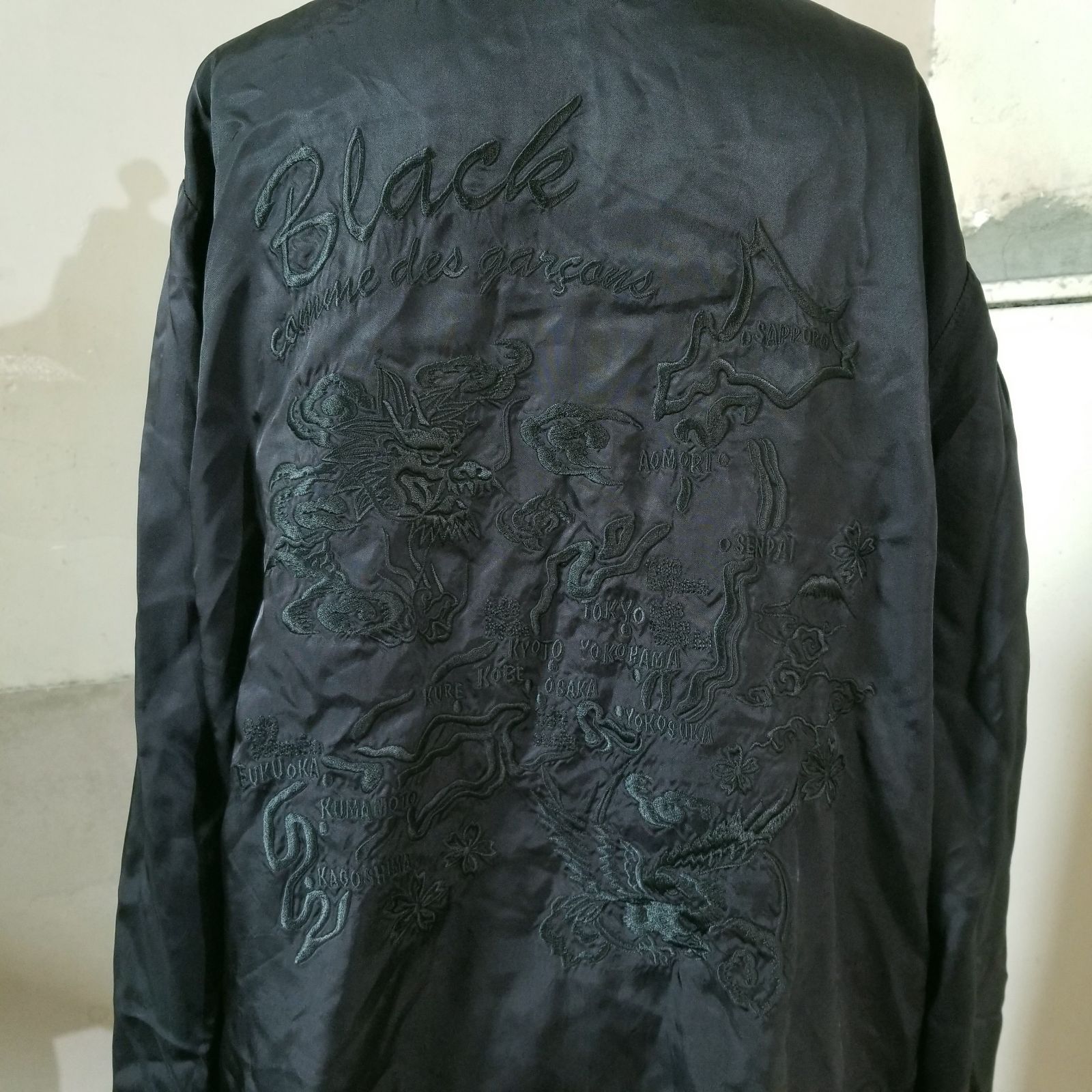 BLACKコムデギャルソン　刺繍ジャケット BLACK COMME des GARCONS 21ss スカ刺繍 チャイナジャケット L