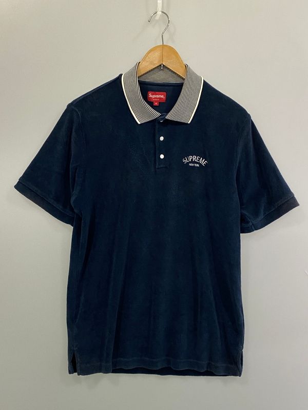【中古品】 SUPREME シュプリーム STRIPED COLLAR TERRY POLO ストライプド カラー テリー ポロ メンズ トップス ポロシャツ 半袖 【149-260720-em-84-min】