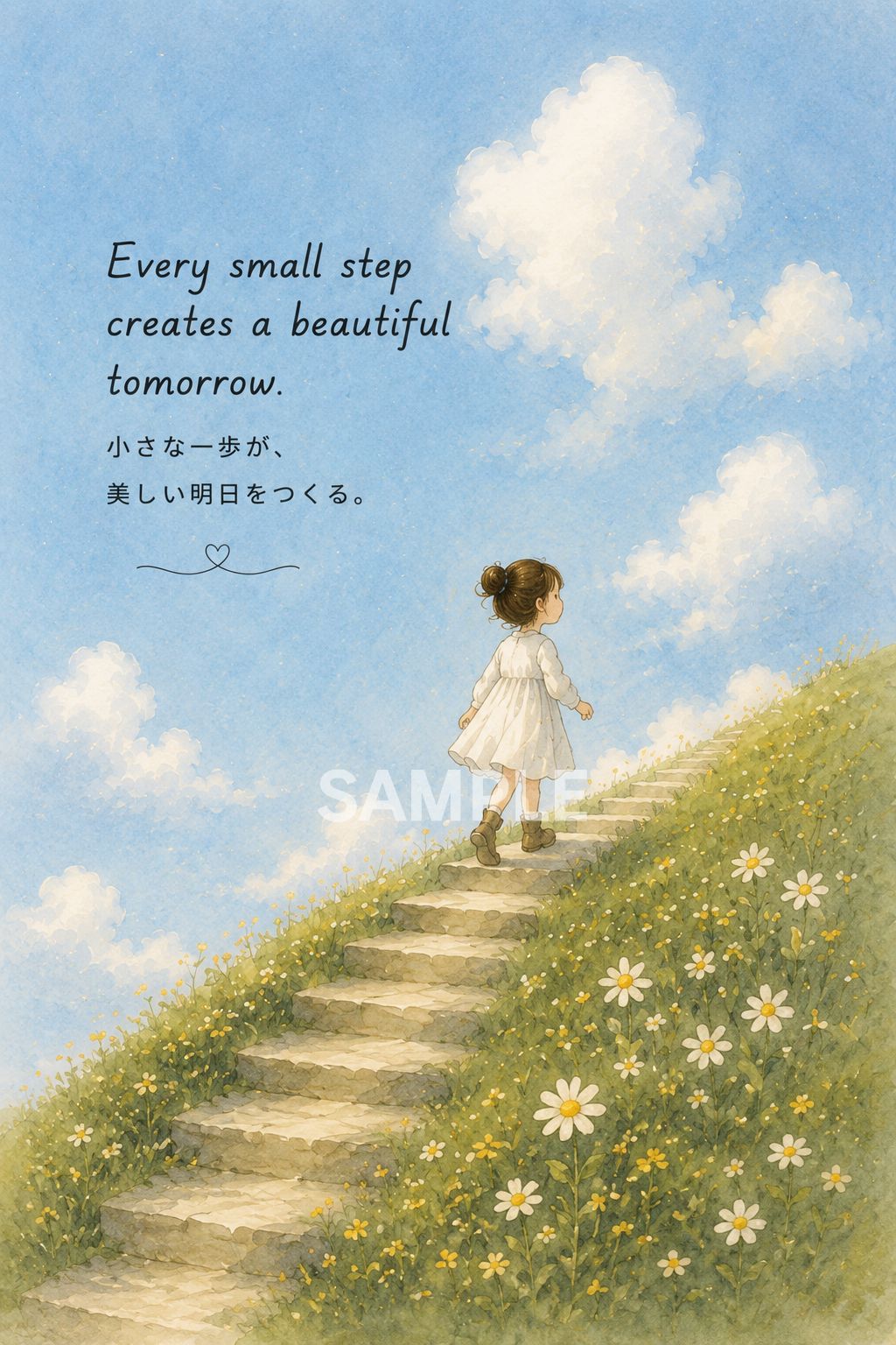 747 【2Lサイズ】メッセージアート「Every small step creates a
