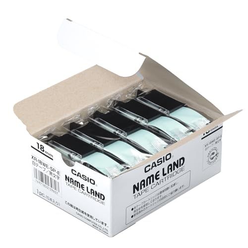 カシオ ラベルライター ネームランド 純正 テープ 18mm XR-18WE-5P-E 白地に黒文字 5本pms cdd419c8