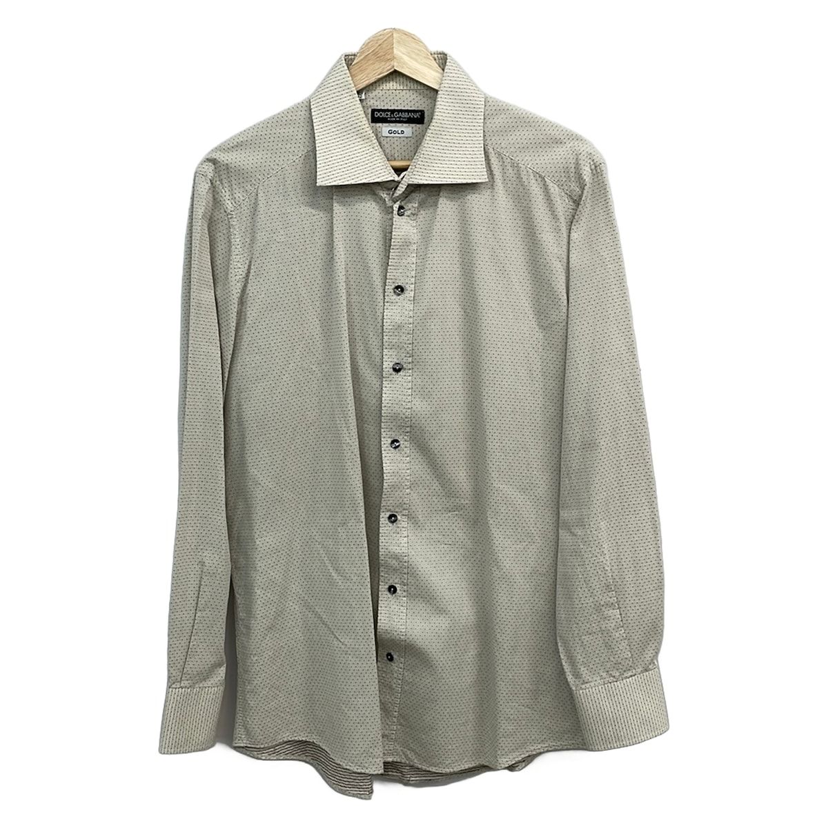 DOLCE&GABBANA(ドルチェアンドガッバーナ) 長袖シャツ サイズ42 XS メンズ - ベージュ×ダークブラウン