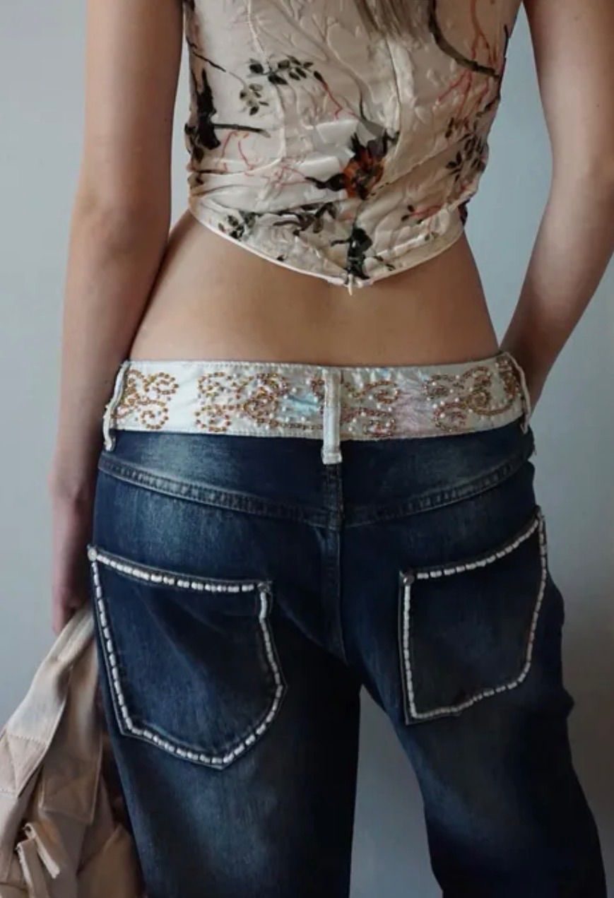 メンズ SCULPTOR Beaded Waist Denim Pants