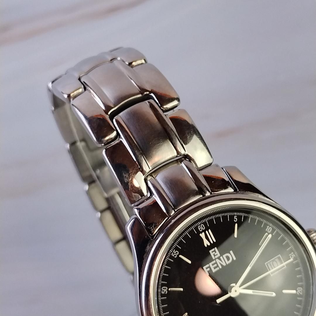 電池新品】FENDI 210G 腕時計 メンズ クォーツ デイト QZ 稼働品 純正