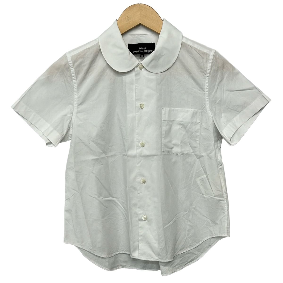 ✨美品✨トリココムデギャルソン　コットンシャツ　白シャツ　ブラウス　日本製 tricot COMMEdesGARCONS(トリココムデギャルソン) 半袖シャツブラウス