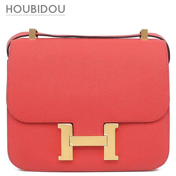 エルメス HERMES ショルダーバッグ コンスタンス3 24 ヴェルソ ヴォーエプソン ルージュトマト×ブラック ゴールド金具 赤 黒 【PO品】 A 【保存袋】【中古】
