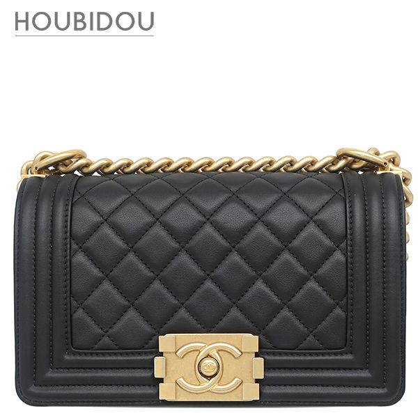 シャネル CHANEL ショルダーバッグ ボーイシャネル 20 ラムスキン ブラック マットゴールド金具 黒 チェーンバッグ A67085 ランダムシリアル【中古】