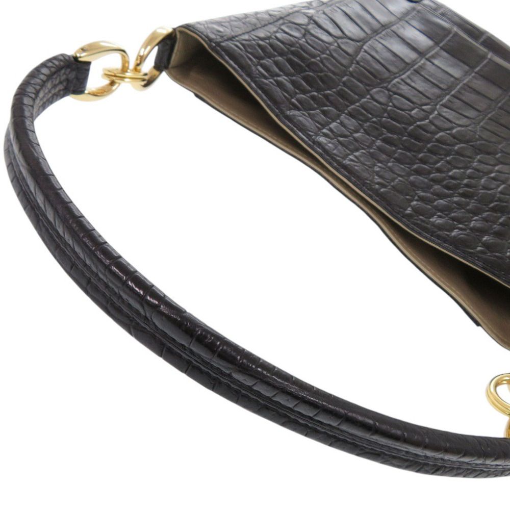美品 ボーグラン JRA 2WAY クロコダイル ブラック ハンドバッグ 黒