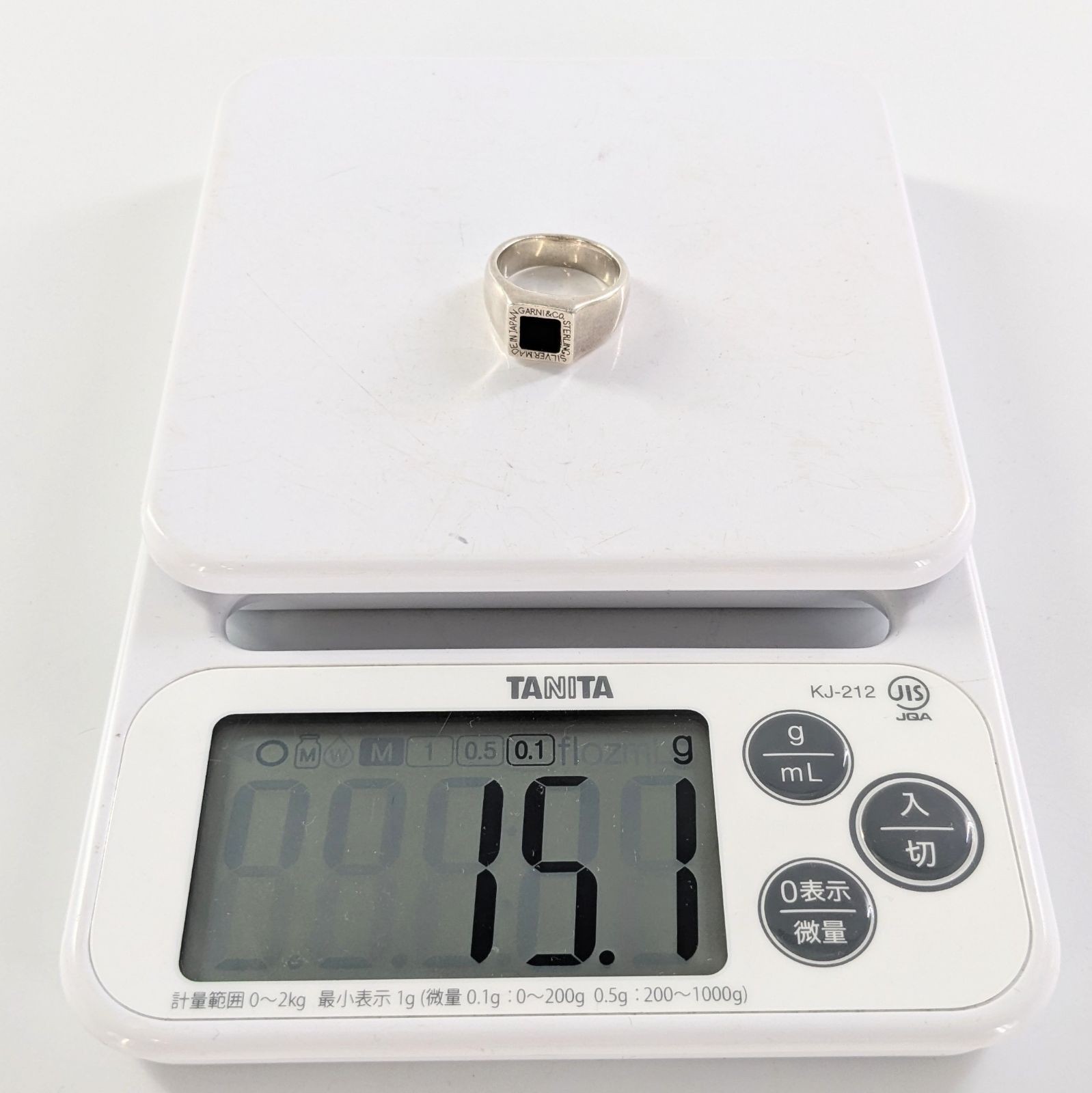 GARNI ガルニ スクエアオニキスリング 925 メンズアクセサリー20.5号