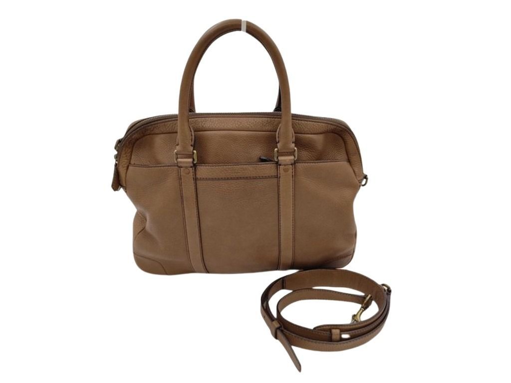 COACH コーチ ビジネスバッグ BLEEKER ブリーカー 71196 キャメル系 レザー メンズ 2WAY ハンドバッグ ゴールド金具 美品