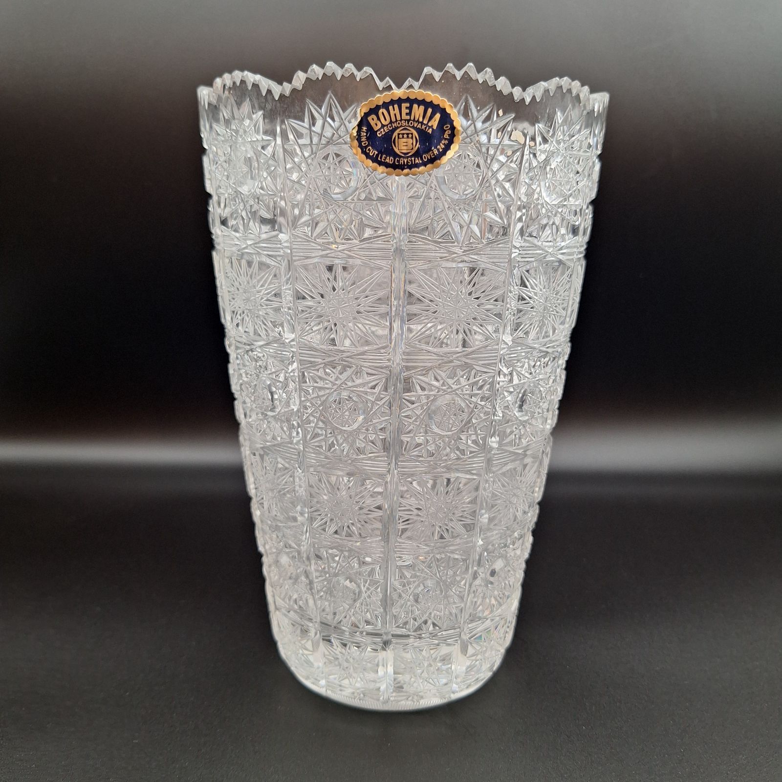GLASS BOR ボヘミアガラス フラワーベース ボヘミア BOHEMIA クリスタルガラス 花瓶 ヴィンテージ フラワーベース