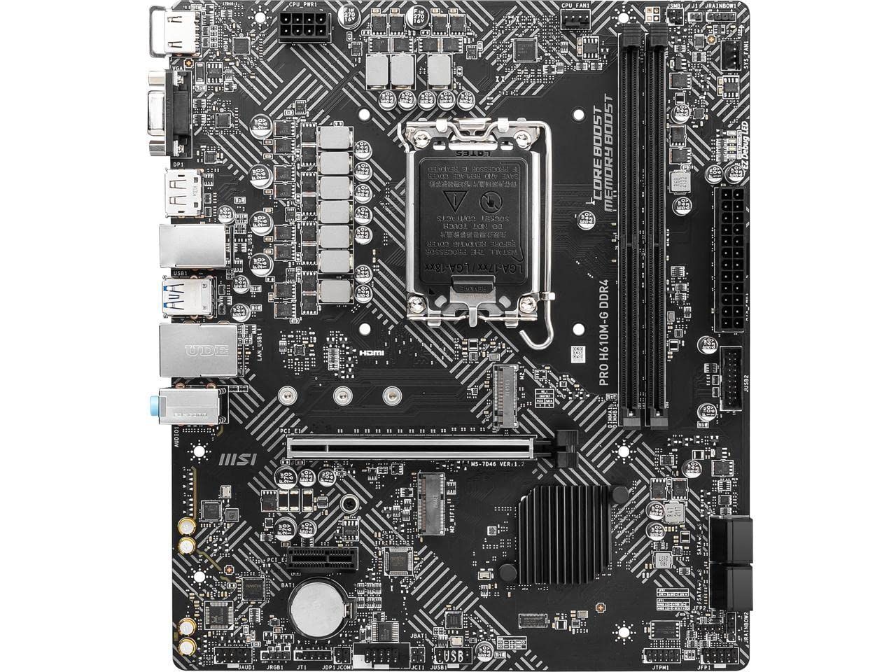 MSI PRO H610M-G DDR4 マザーボード Micro-ATX [Intel H610チップセット搭載] 第12世代CPU(LGA1700)対応 MB5701 ブラック [【H610M DDR4】4K画面出力]