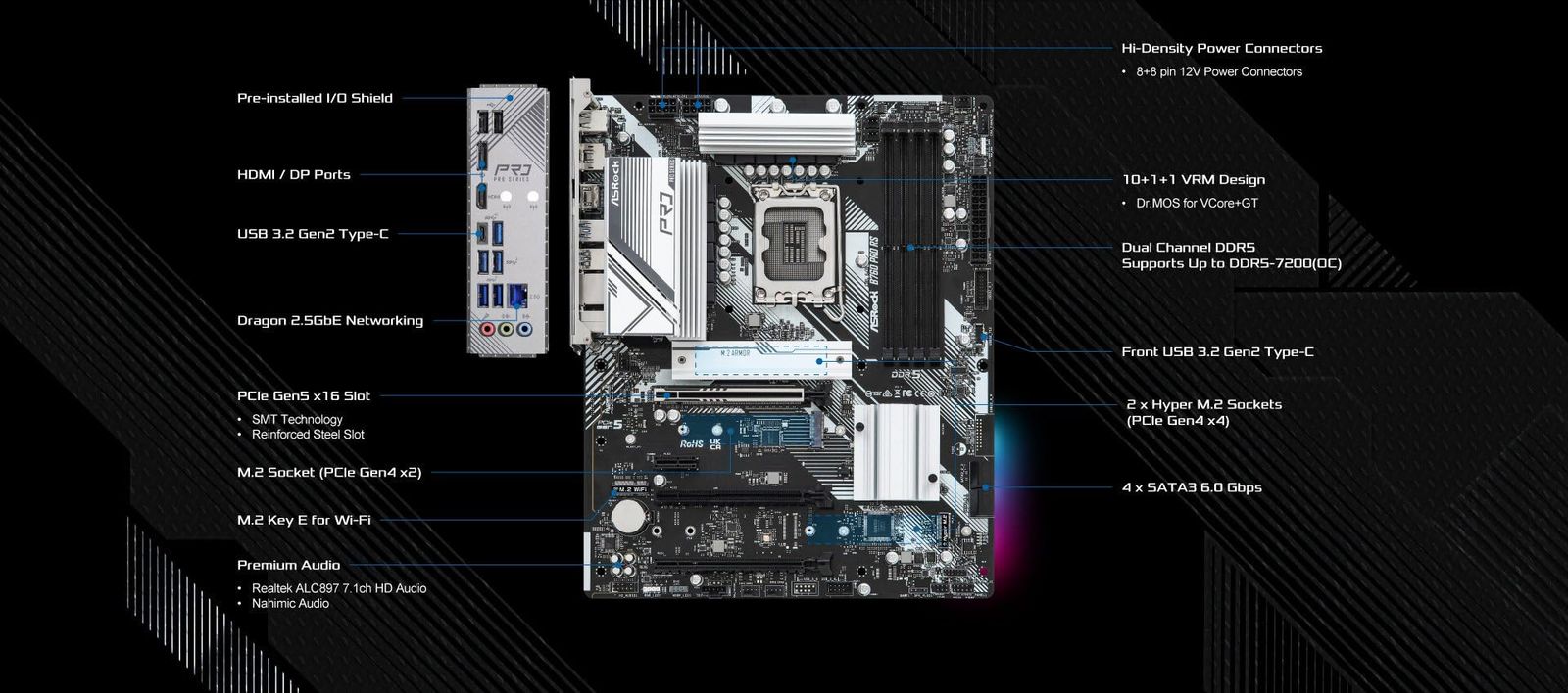 ASRock マザーボード B760 Pro RS Intel 第12世代 ・ 13世代 CPU