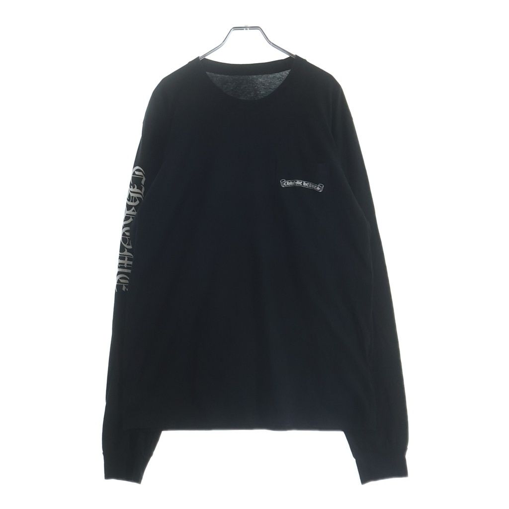 CHROME HEARTS ブラック 長袖カットソー S CHROME HEARTS (クロムハーツ) BACK CEMETERY CROSS PRINT L/S TEE