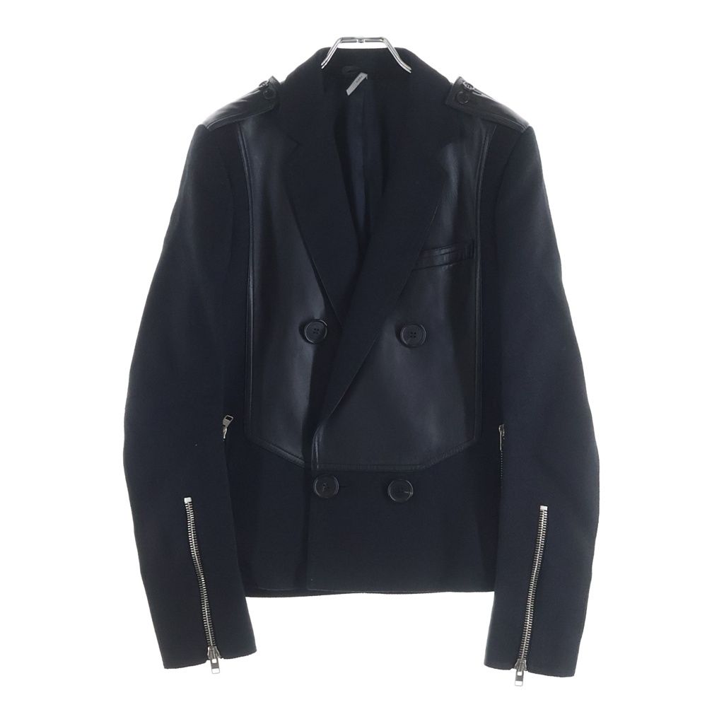 dior homme エディ期 07aw archive Pコート ジャケット Dior HOMME (ディオールオム) 07AW エディ期 ラムレザー パネル切替