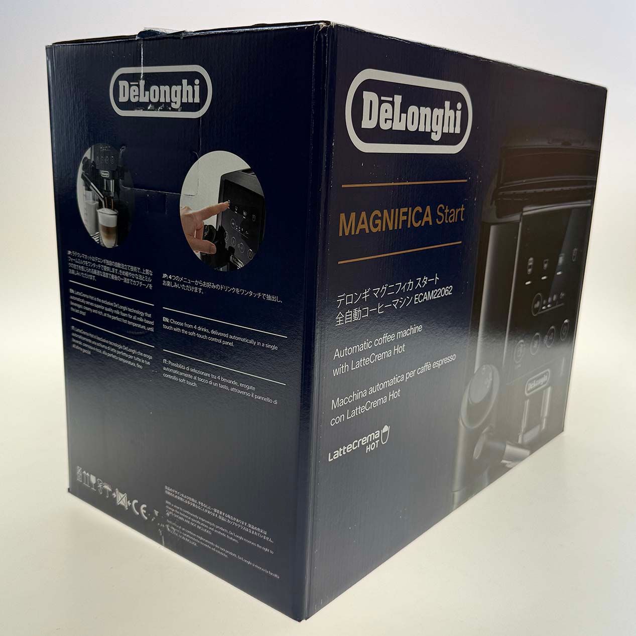 【新品・二重箱梱包の外箱の茶色箱無し】De’Longhi デロンギ 全自動コーヒーマシン マグニフィカ スタート ECAM22062W [ホワイト] エスプレッソマシン コービーメーカー