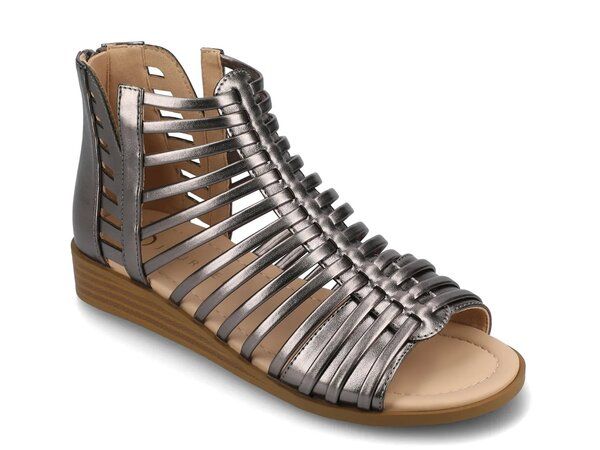 ジャーニー レディース シューズ サンダル Journee Delilah Gladiator Sandal Pewter Metallic ピューター