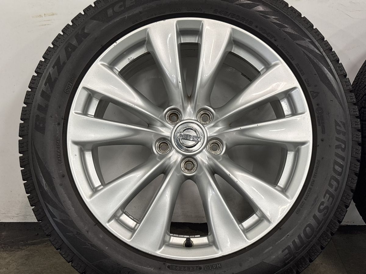 日産 Y51 フーガ 純正 18インチ ホイールスタッドレス245/50R18 スタッドレス】ニッサン Y51 フーガ 純正 18in 8J +43 PCD114.3