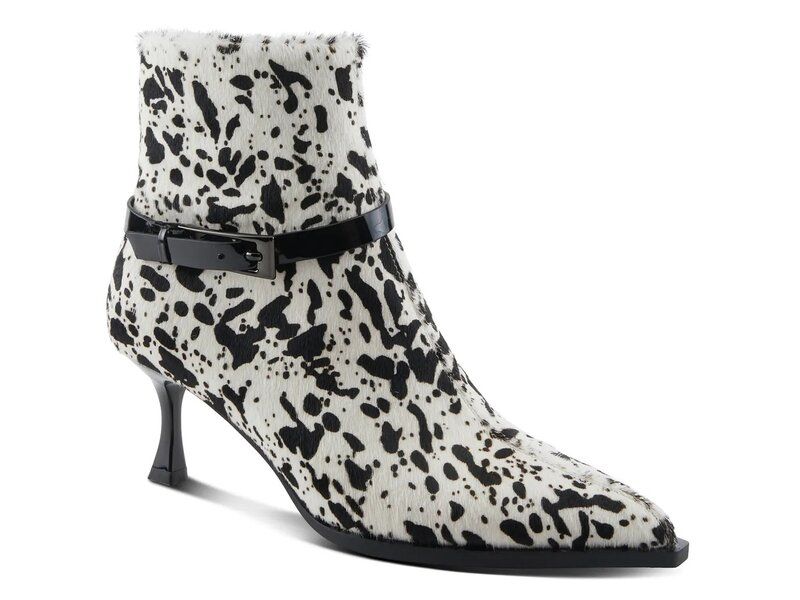 アズーラ レディース シューズ ブーツ・レインブーツ Azura Fireball Bootie BlackWhite Spotted Print ホワイト