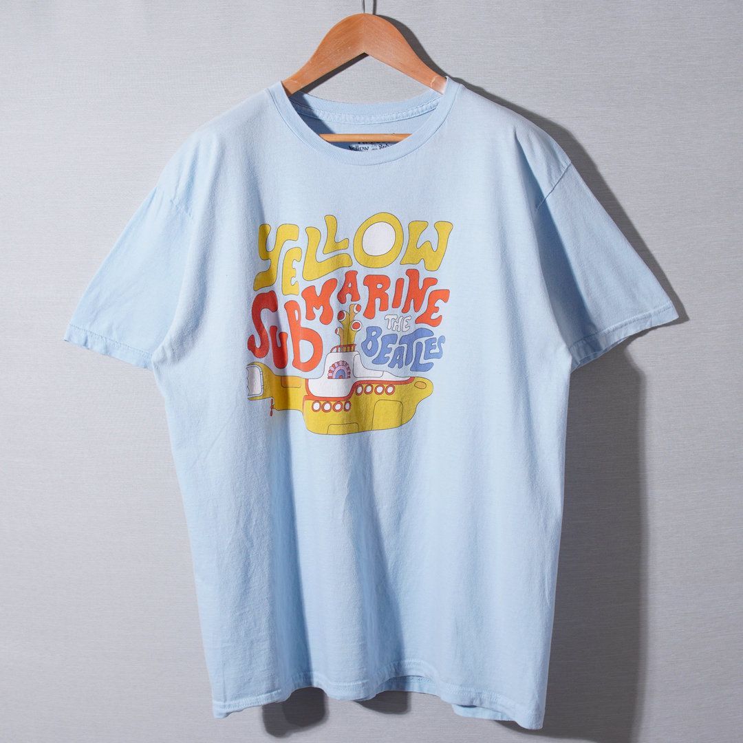 ビートルズ THE BEATLES Tシャツ L ライトブルー バンド バンT