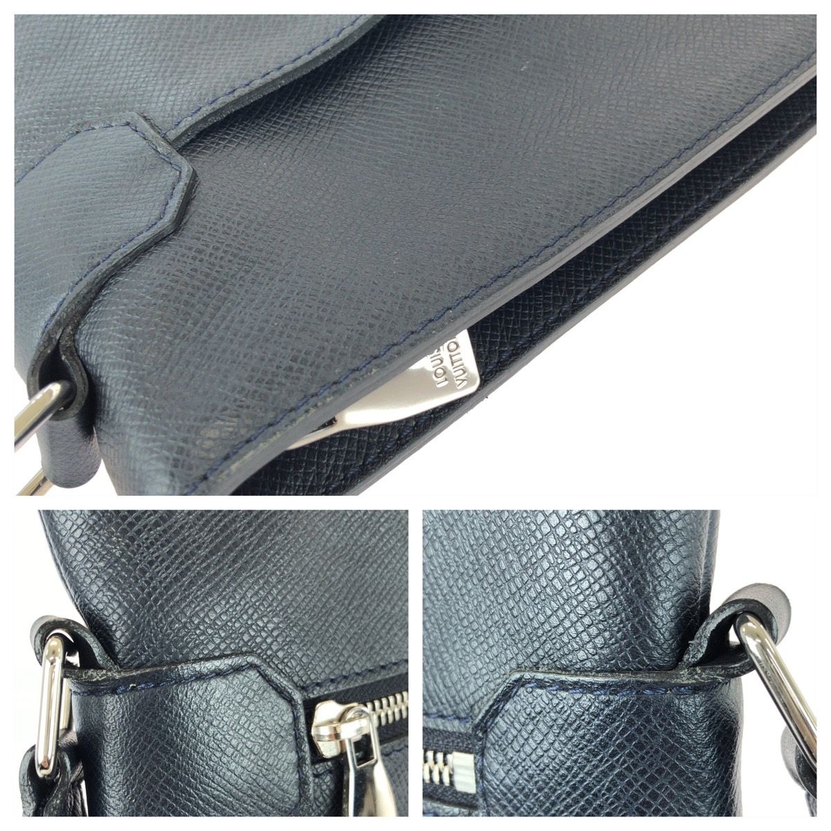 美品 LOUIS VUITTON ルイヴィトン タイガ サシャ ネイビー シルバー