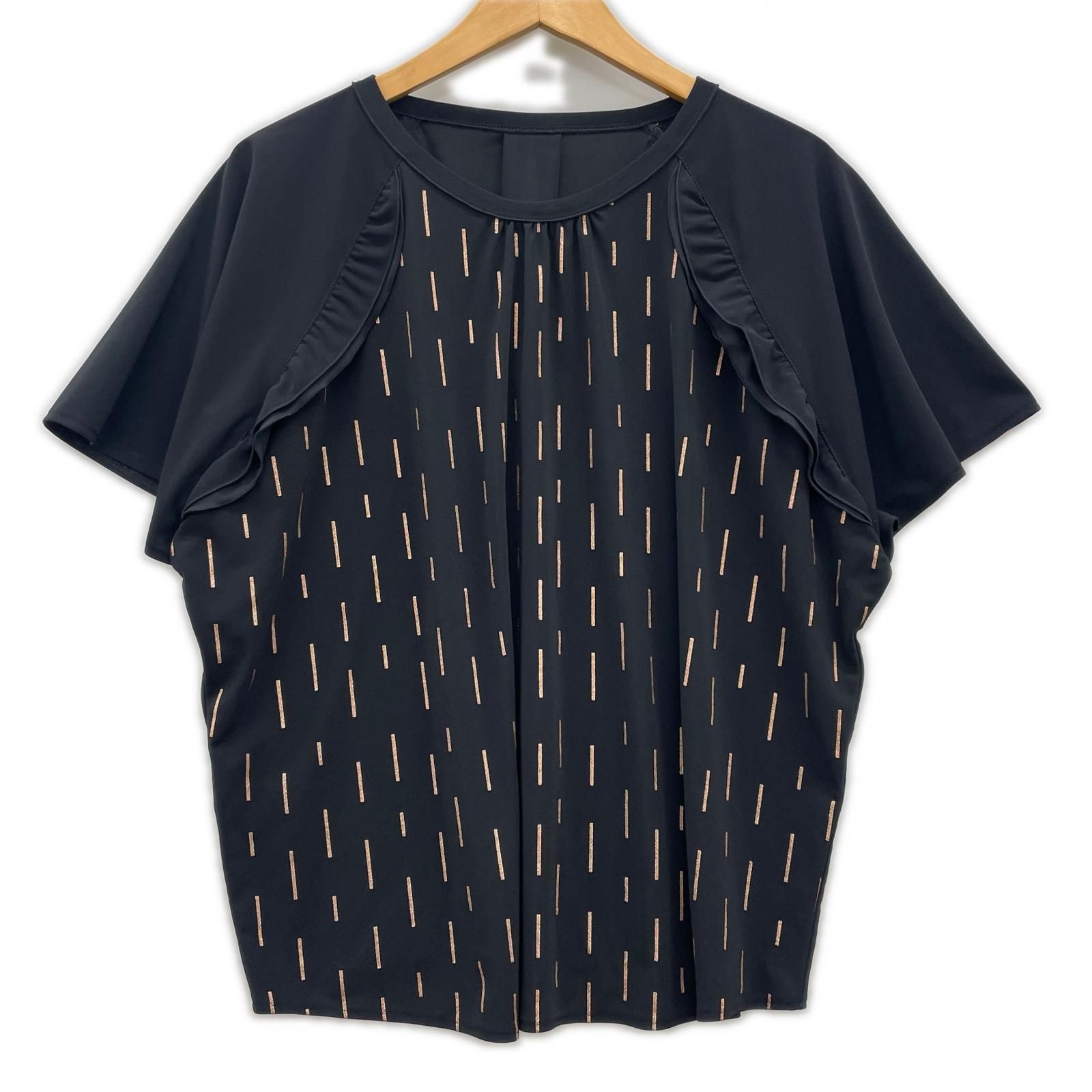 SONIA RYKIEL - SONIA RYKIEL ソニアリキエル　Tシャツ　オンワード樫山　カットソー Sonia Rykiel ソニアリキエル フリル切替カットソー sizeM/ブラック