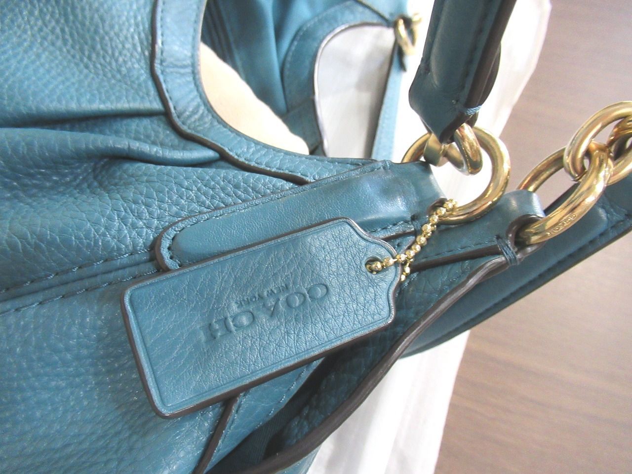 極美品☆ コーチ COACH 肩掛け トートバッグ ショルダーバッグ ブルー 