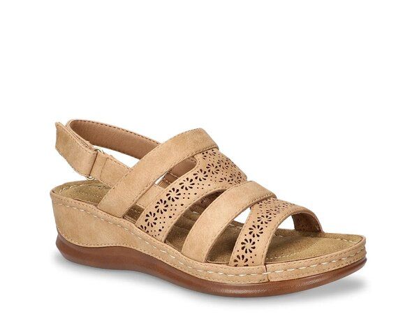 イージーストリート レディース シューズ サンダル Easy Street Alexi Wedge Sandal Natural Beige ベージュ